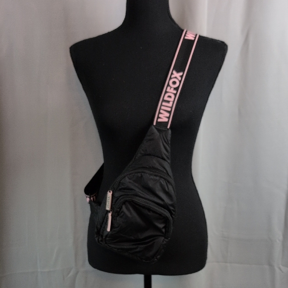 Wildfox Black Crossbody Bag with Pink Details - Picture 1 of 11